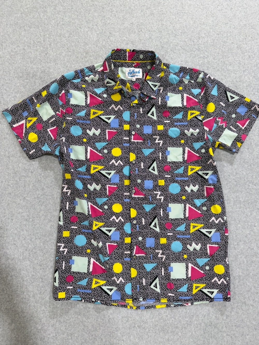 Fresh Prints of Bel-Air Mens Large 90s Memphis Geometric Shirt Drill Clothing Co